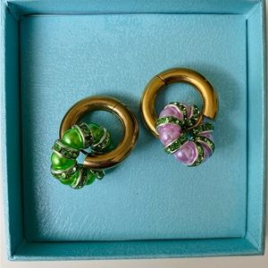 Vibrant 18k Gold Plated Hoop Earrings + Charms